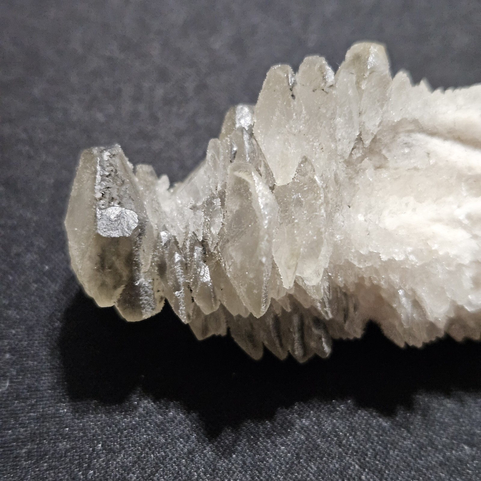 Lot Of 2 Pagoda Calcite Crystals, Step Stones With Hematite, UV Fluorescent