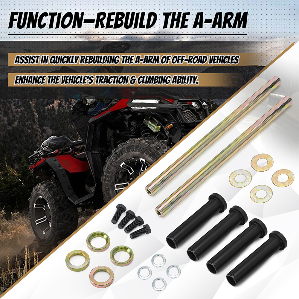 2x Front Lower A-ARM Bushing Shaft Kit For Polaris Sportsman 400 500 600 700 800