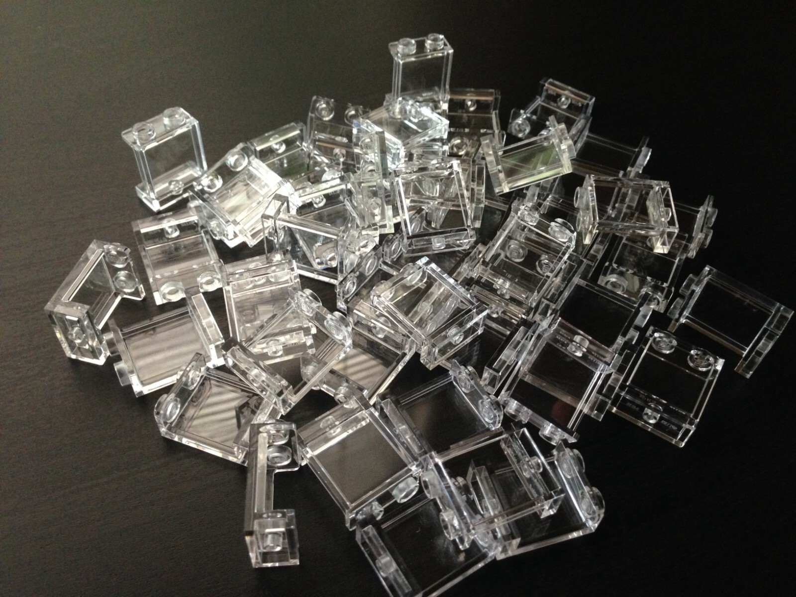 LOT 50 BRAND NEW LEGO 1x1x2 1x2 CLEAR TRANS TRANSPARENT WINDOW WALL 87552