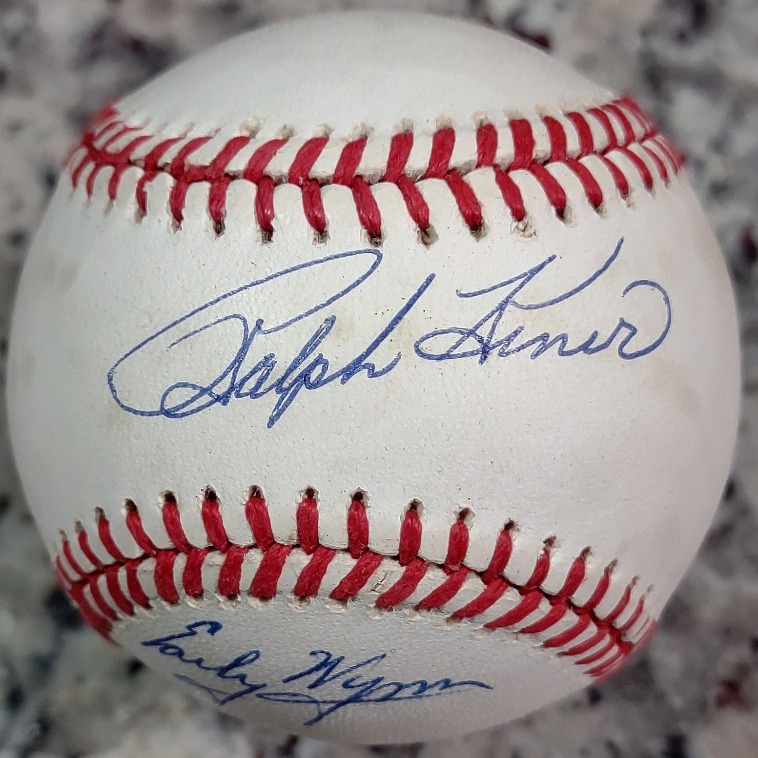 Ralph Kiner Bob Feller Early Wynn Signed American League Baseball ROALB JSA COA