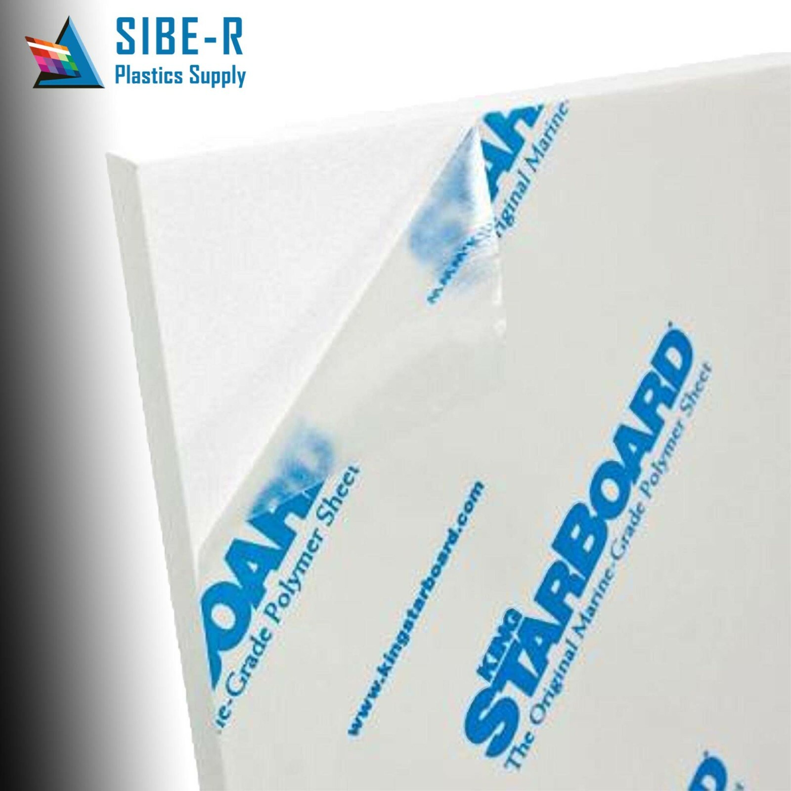 Sibe-R Plastic Supply℠ BLACK OR WHITE KING STARBOARD 1/2" POLYMER HDPE SEA^