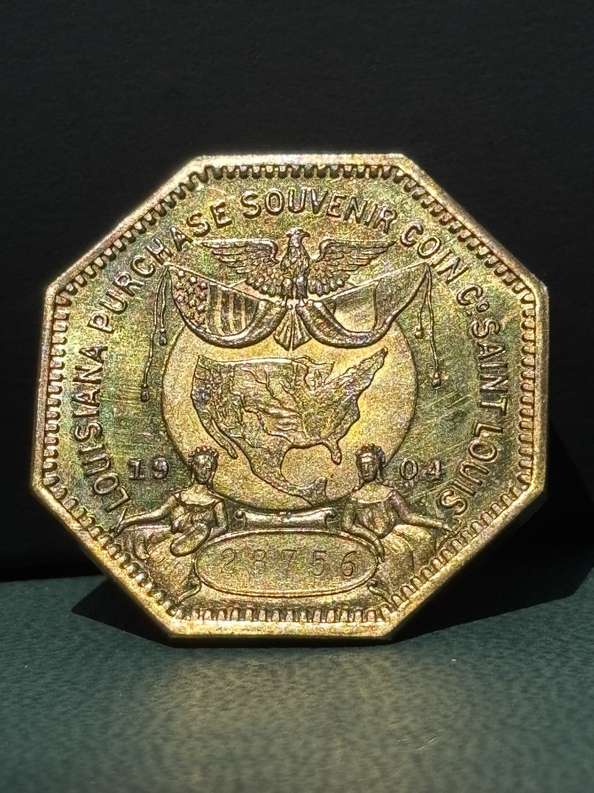 1904 Proof Like HK-306 So Called Dollar Louisiana Purchase Expo Octagonal Brass