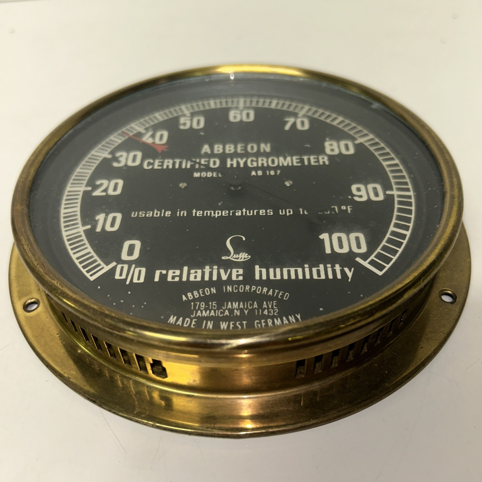 Abbeon Certified Hygrometer Relative Humidity Model AB167 West Germany