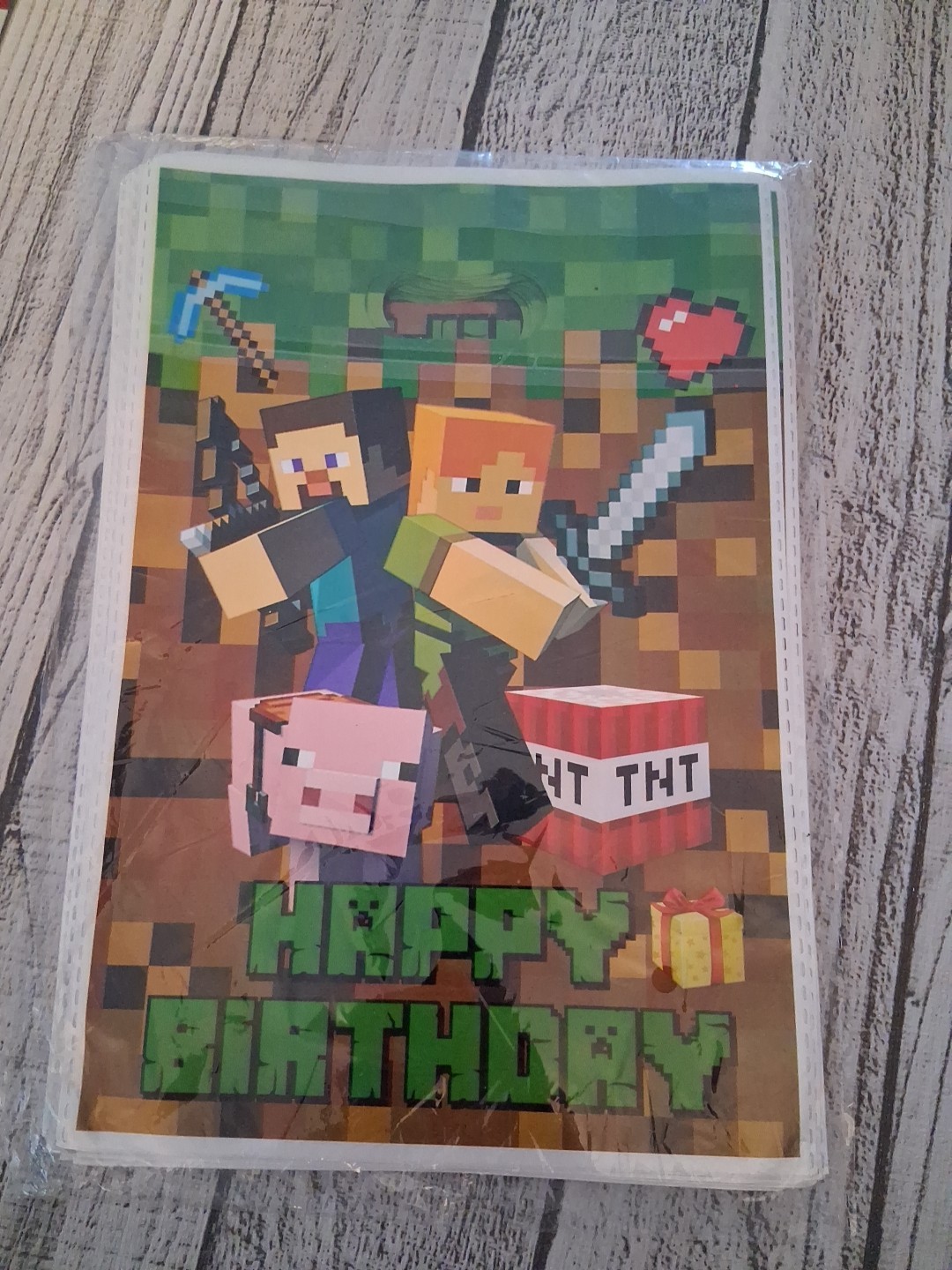 10x6.5in Unique Mojang Minecraft Plastic Loot Bags 20 Loot Bags