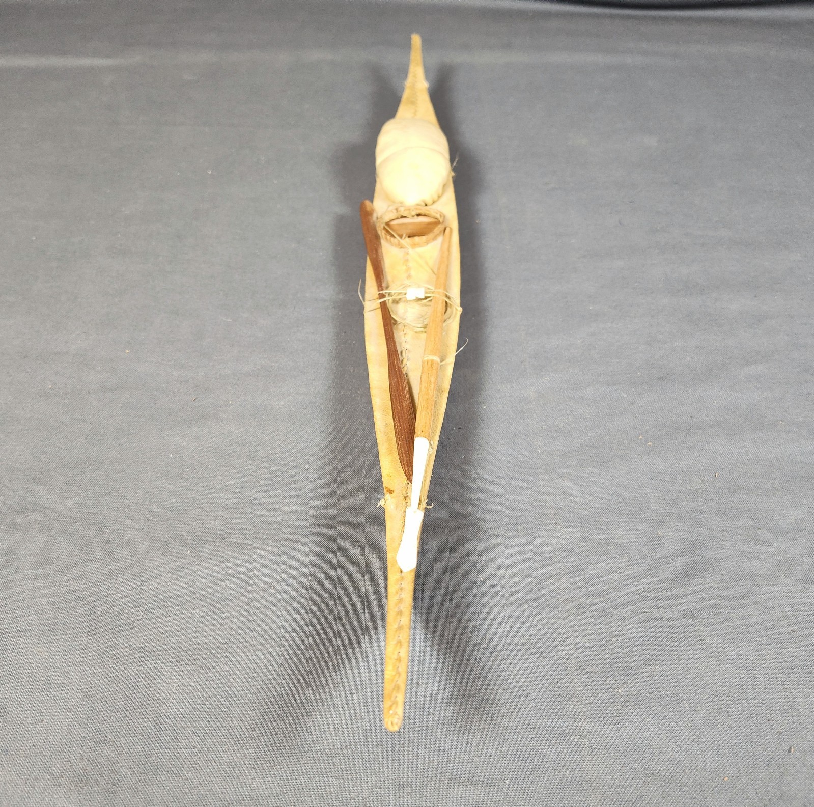 Antique Inuit Kayak Model c. 1900-1920 Authentic Detailed Handcrafted Piece 20"