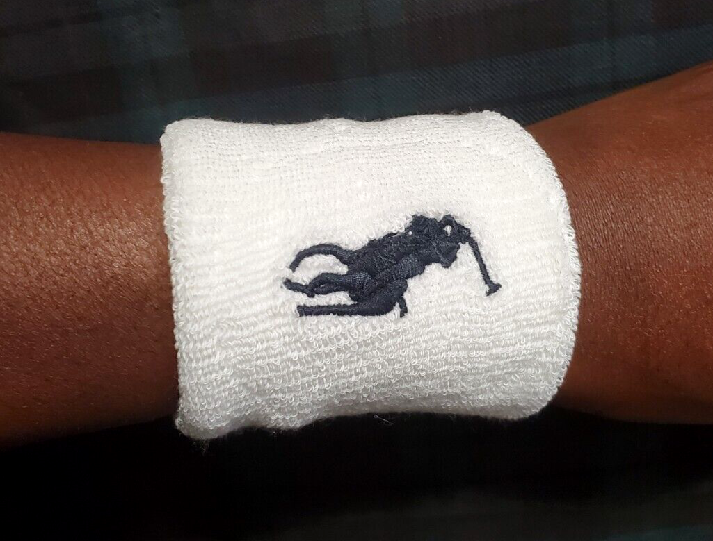 POLO RALPH LAUREN ICONIC PONY WHITE COTTON ELASTICIZED TENNIS WRISTBAND: OSFA