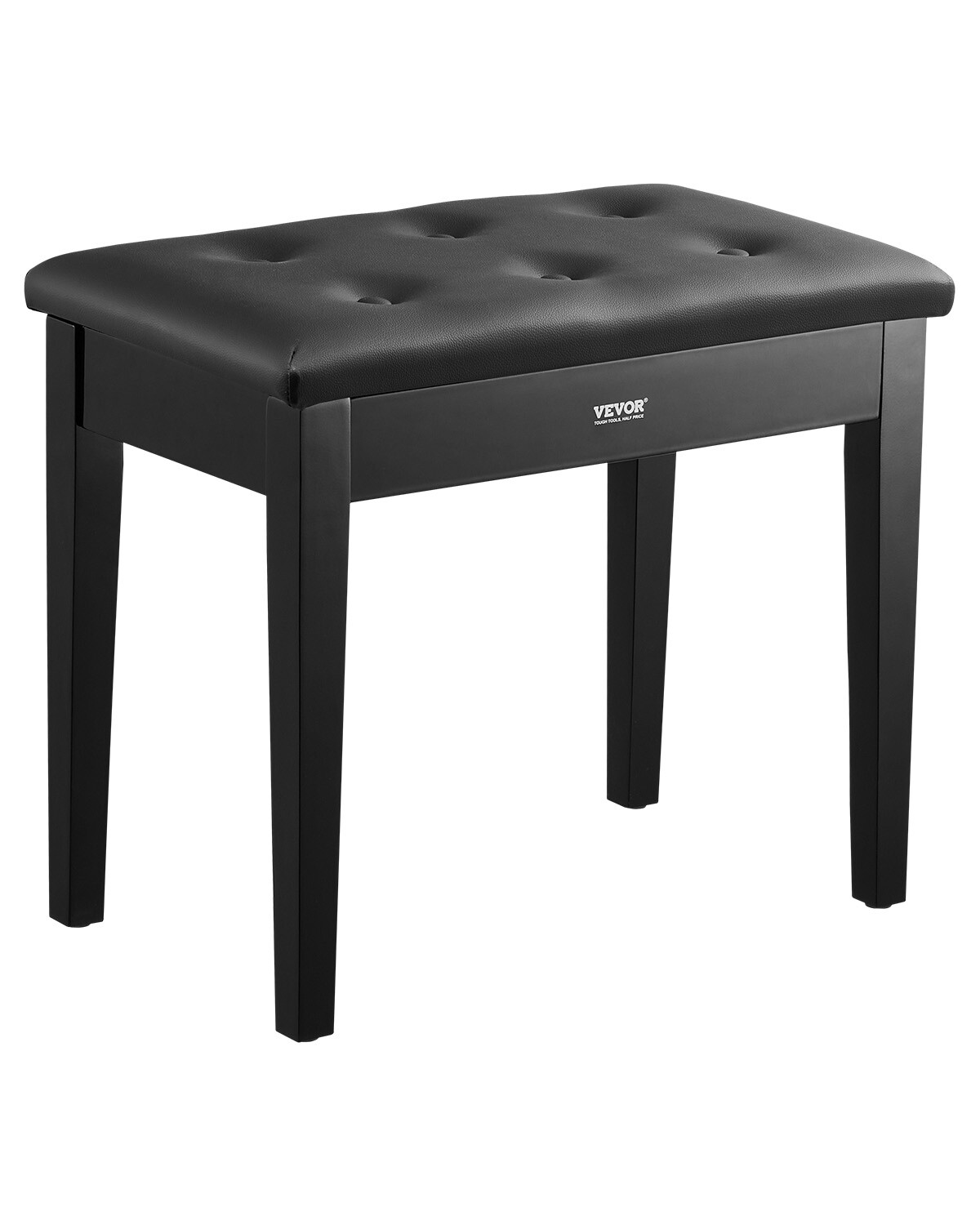 Piano Keyboard Bench Storage Padded Cushion Seat Wooden Vanity Bookcase Stool