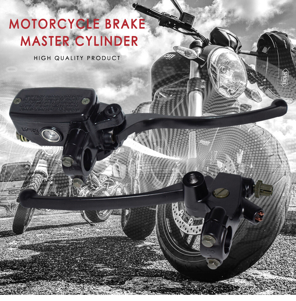 Motorcycle 7/8" Handlebar Hydraulic Brake Master Cylinder with Wire Clutch Lever