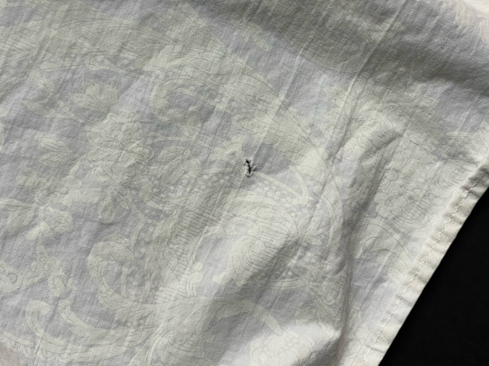 Rare! RALPH Lauren AVERY *KING Retired WHITE BED SKIRT Damask READ*