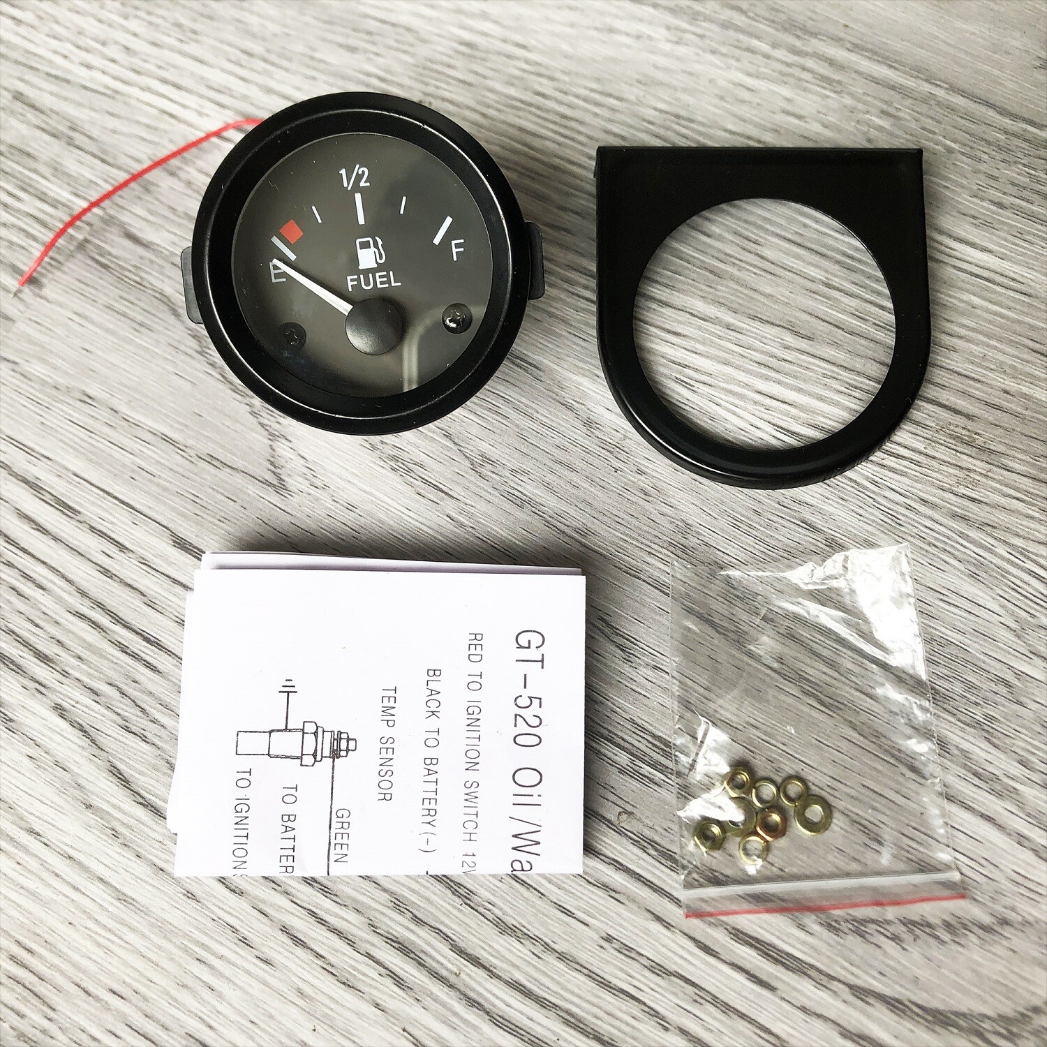 2" Universal Fuel Level Gauge E-1/2-F Pointer 52mm Fuel Tank Meter LED 12V