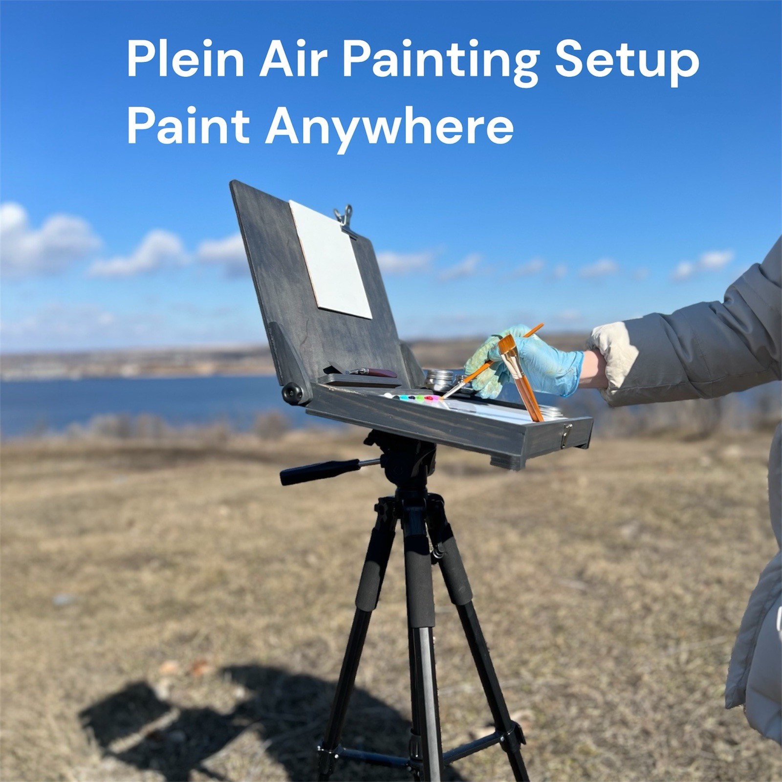 Deep Pochade Box 14*10 “ Plein Air Travel Easel -Portable Artist paint storage