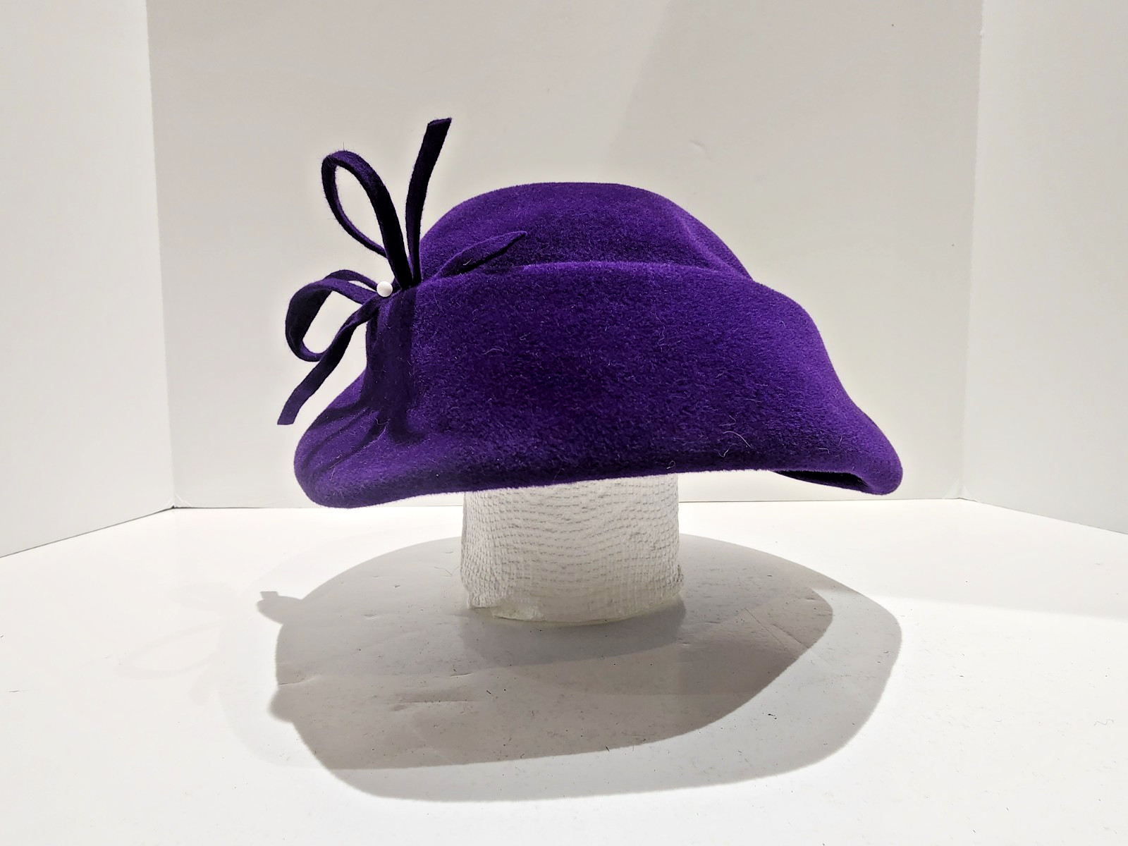 Vintage Le Montet, Velour Imported Women's Hat, Purple, Rare
