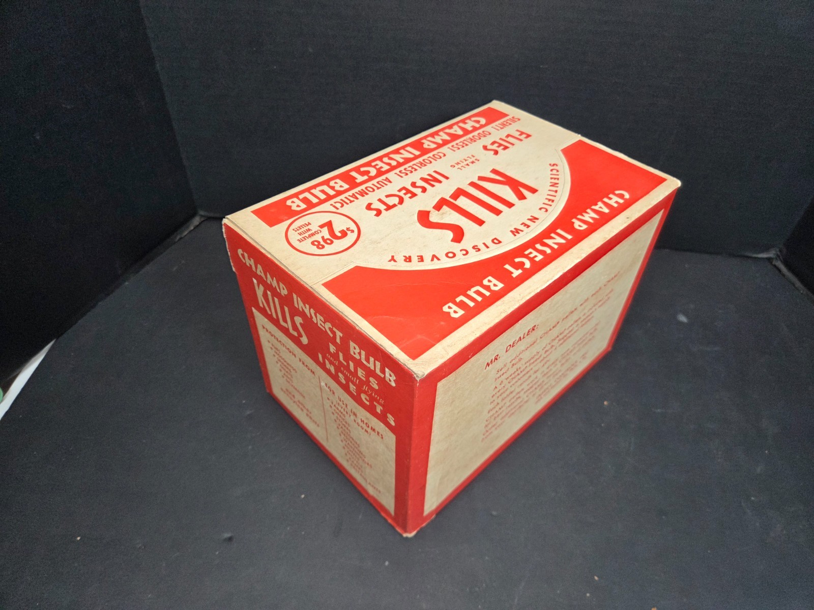 Antique Store display 6 pack Champ insect light bulbs MINT