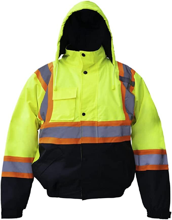 Premium High Visibility Hi Vis Reflective Fleece Lined Waterproof Safety Jacket