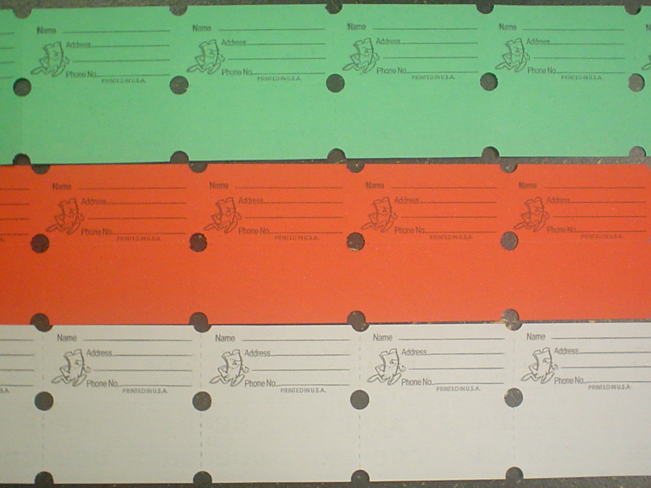 Raffle Tickets 10 Rolls Double Stub 2000 Each 50/50 Split the Pot 8 Colors Deal