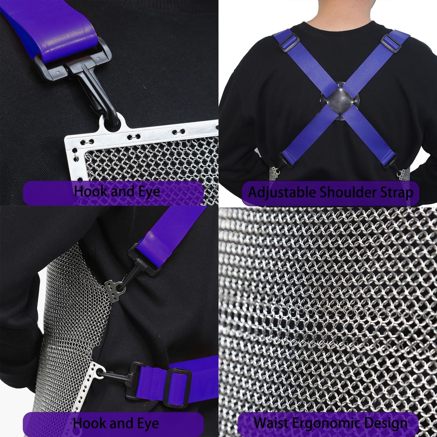 Chainmail Apron for Butcher, Cut Resistant Apron for Meat Cutting, Food Grade...