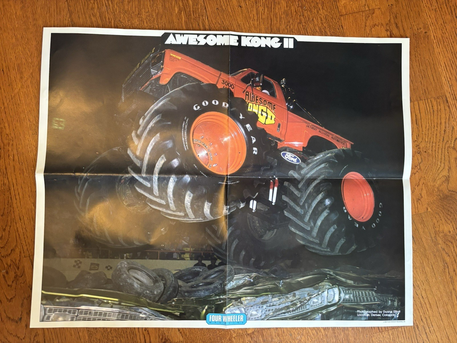 Awesome  Kong II 1987 vintage mini fold out Poster monster truck C2761