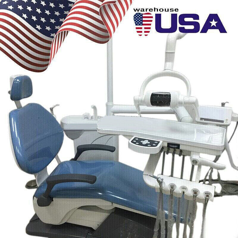 Dental Unit Chair Hard Leather+Dentist Stool + DDS+ New Foot Pedal Unidad silla