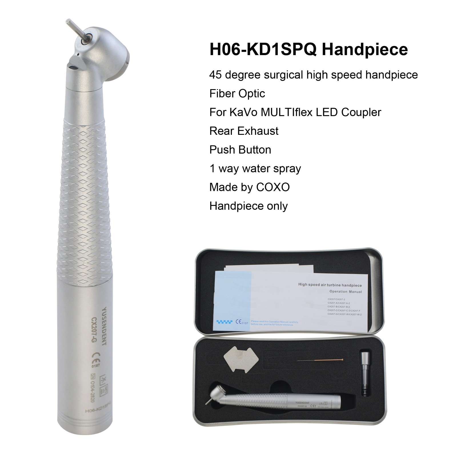 COXO Dental 45 Degree Surgical High Speed Handpiece Fiber Optic For KAVO Coupler