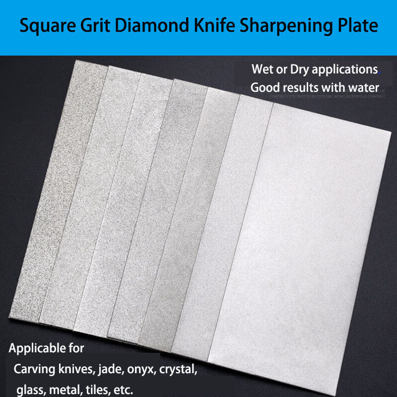 80-3000 Square Diamond Stone Knife Sharpening Plate Grit Whetstone Grinding Tool