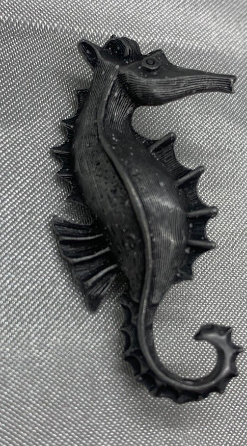 Seahorse Brooch Silver Tone Textured Marine Ocean Boat ship Beach