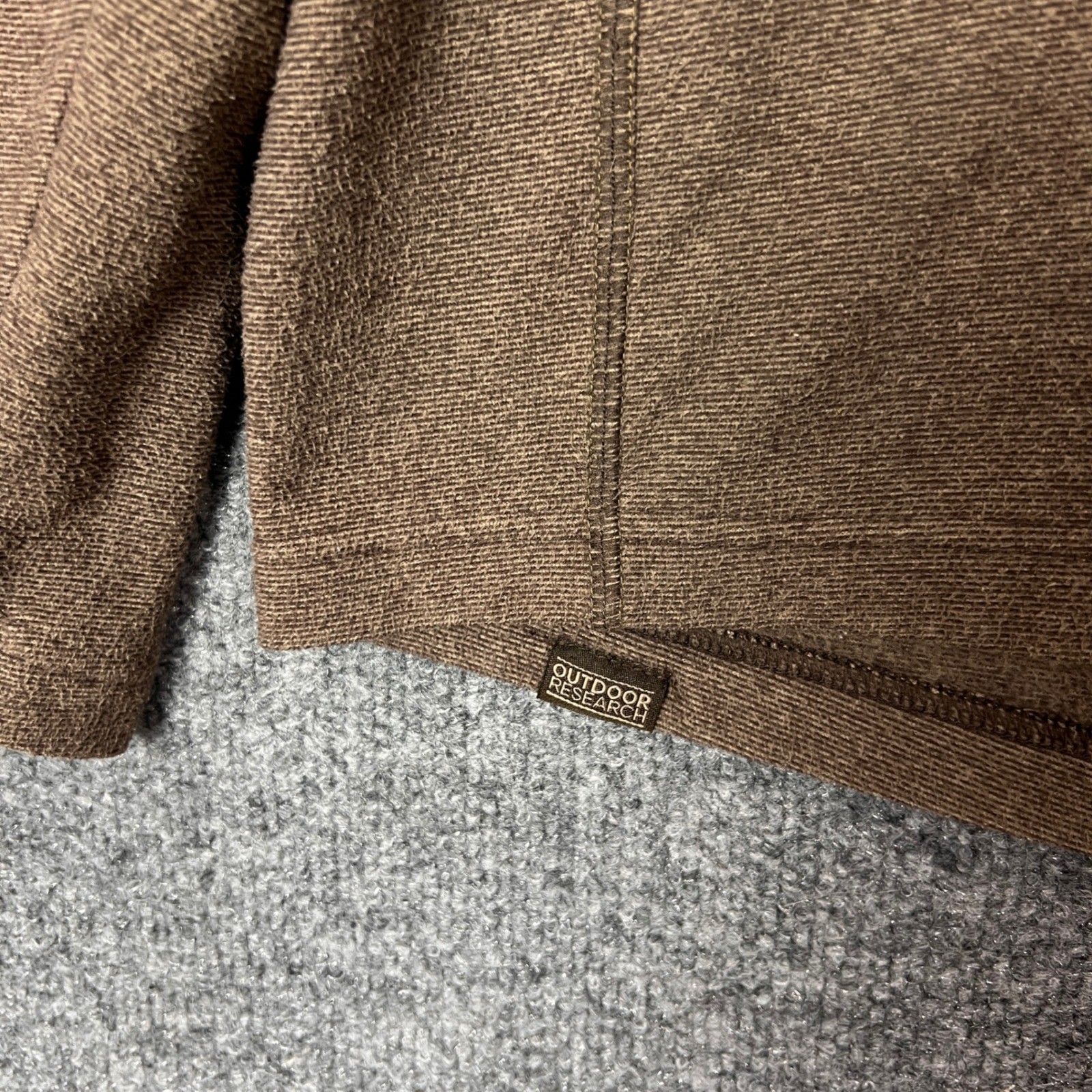 Outdoor Research Quarter Zip Fleece Pullover Men's L G Brown Long Sleeve