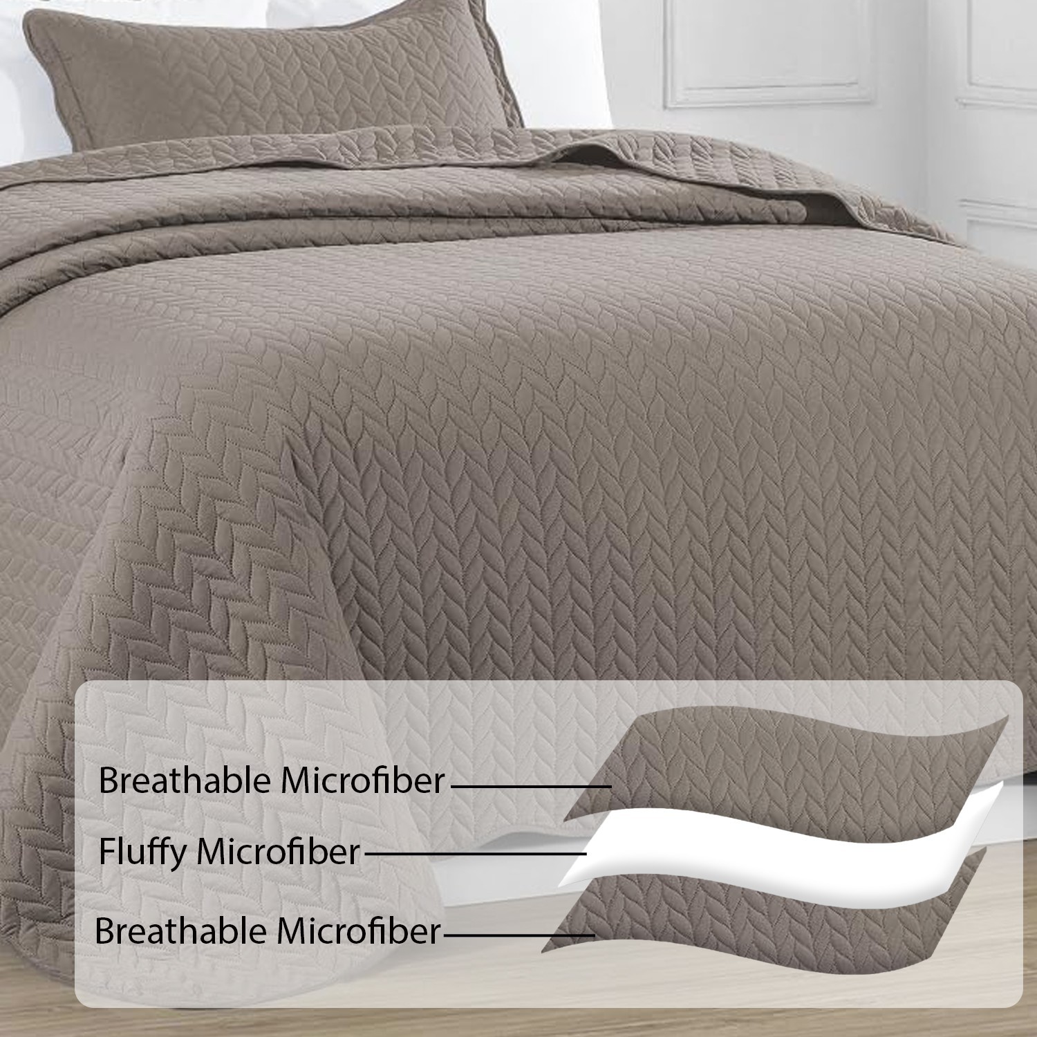 California King Bedspread Quilt Sets Soft Oversized Comforter Coverlet Throw US