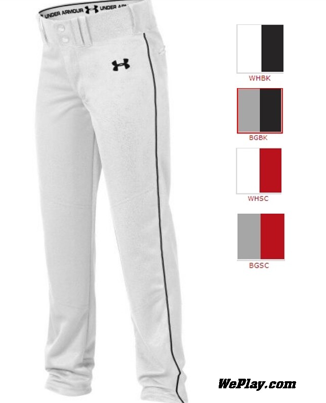 Under Armour Mens Next Open Bottom Piped Baseball Pant UBP7WBM List 40.00