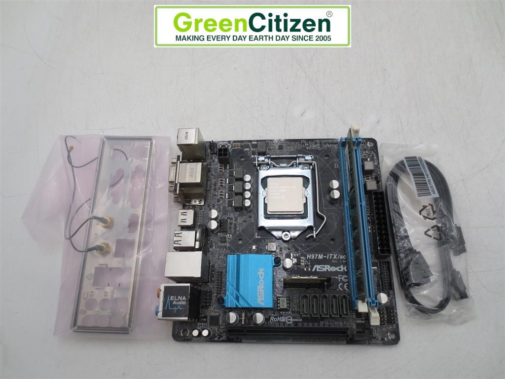 ASRock H97M-ITX/ac Rev 1.02 LGA1150 Mini-ITX Motherboard Core i5-4460 8GB RAM