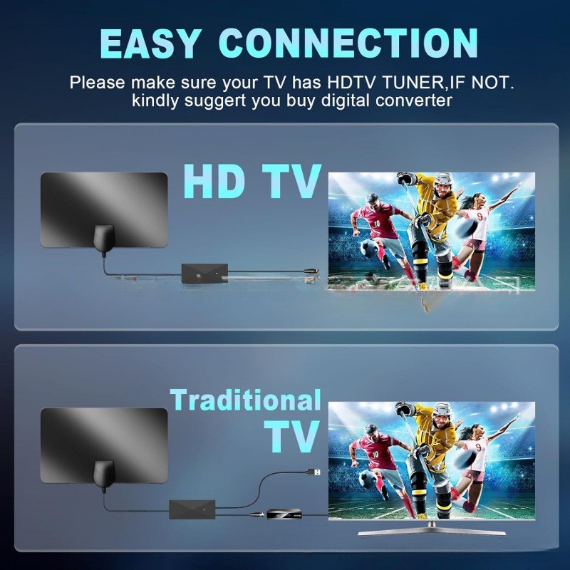 8000Mile Digital TV Antenna Newest 4k 1080p HDTV Indoor Amplified Signal Booster