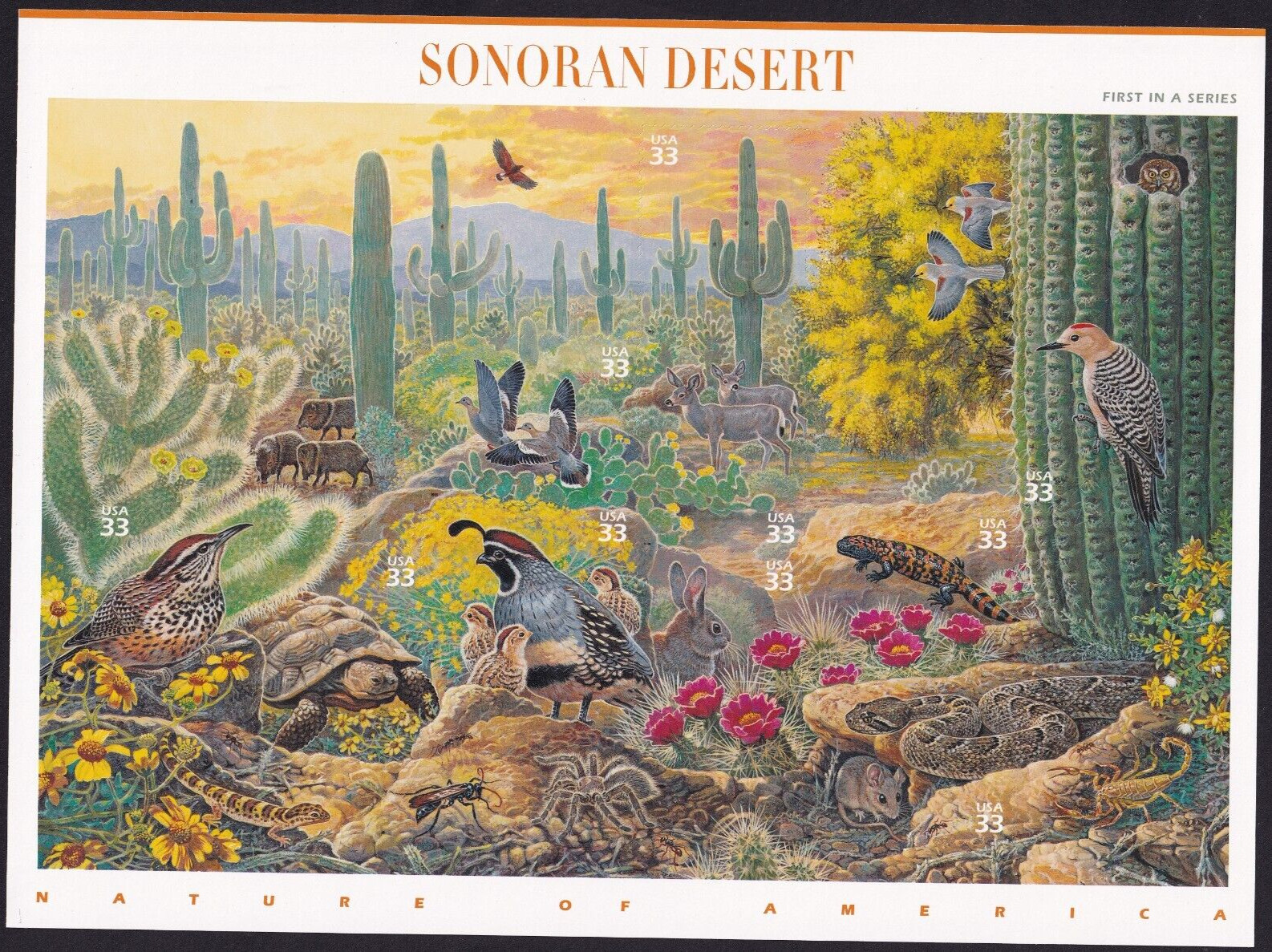 Scott #3293 Sonoran Desert (Nature Series) Sheet of 10 Stamps - MNH