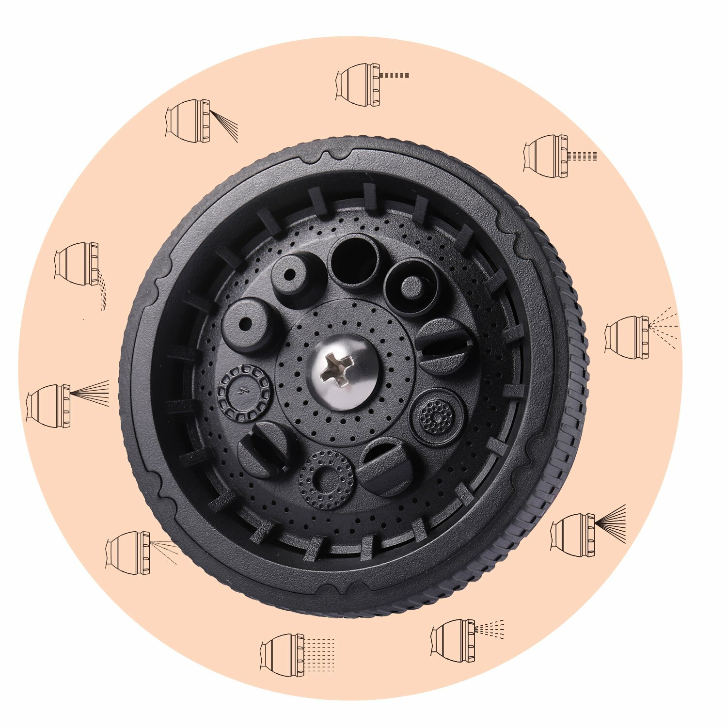 TACKLIFE Garden Hose Nozzle/Spray Nozzle 10 Patterns Water Nozzle/High Pressure/