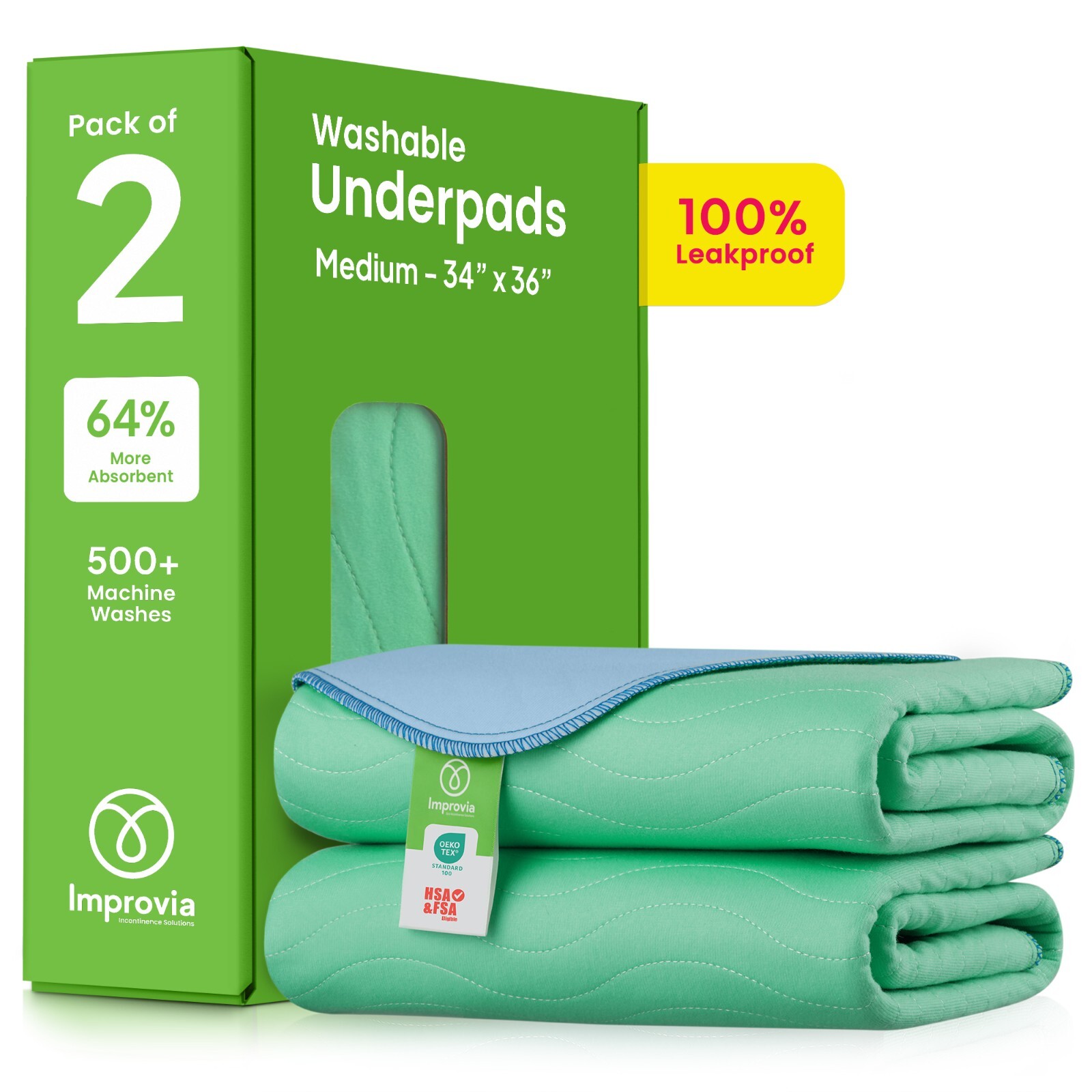 Reusable Underpads Washable Incontinence Waterproof bed pet pads 34"x36" chux