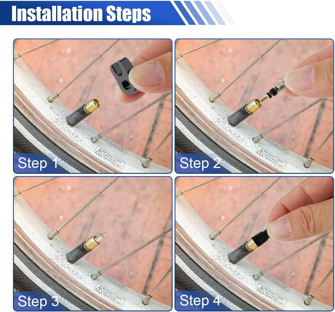 23PCS Presta Valve Core Repair Kit- Tubeless Adapter Bike Blue