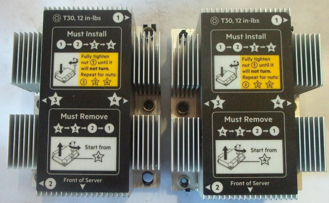 HPE 875070-001 ProLiant DL380 Gen10 Cooling Standard Heatsink *Lot of 2*