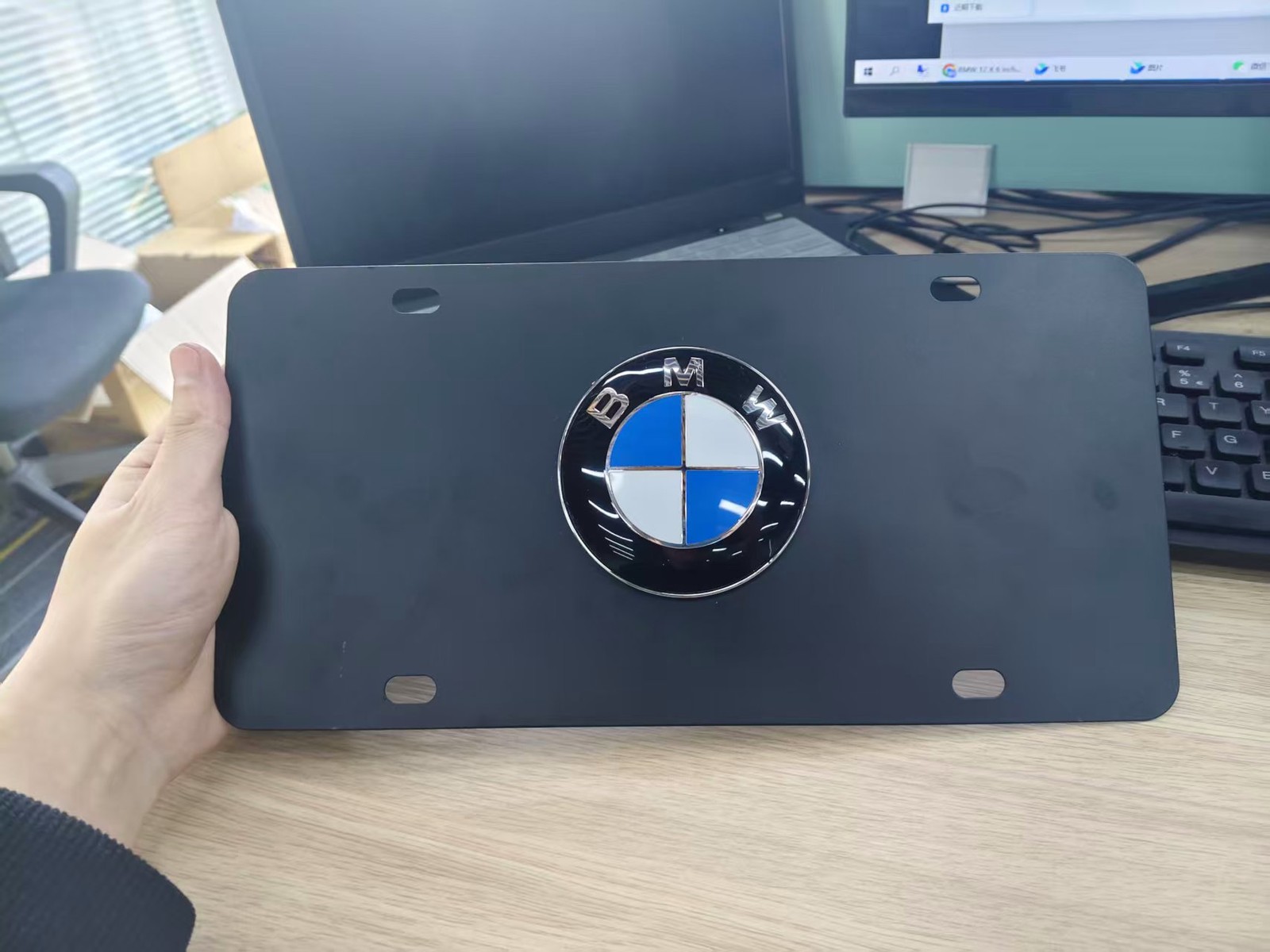 NEW 3D BLACK BMW Style License Plate Raised Emblem 6" x 12"  Badge NEW✔️