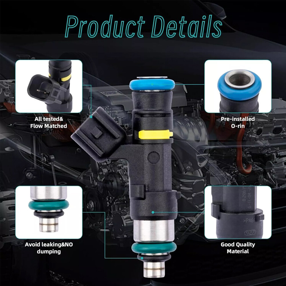 For 2011-2014 Polaris Ranger 800 XP 800 Crew 800 2pcs Fuel Injectors w/ Harness