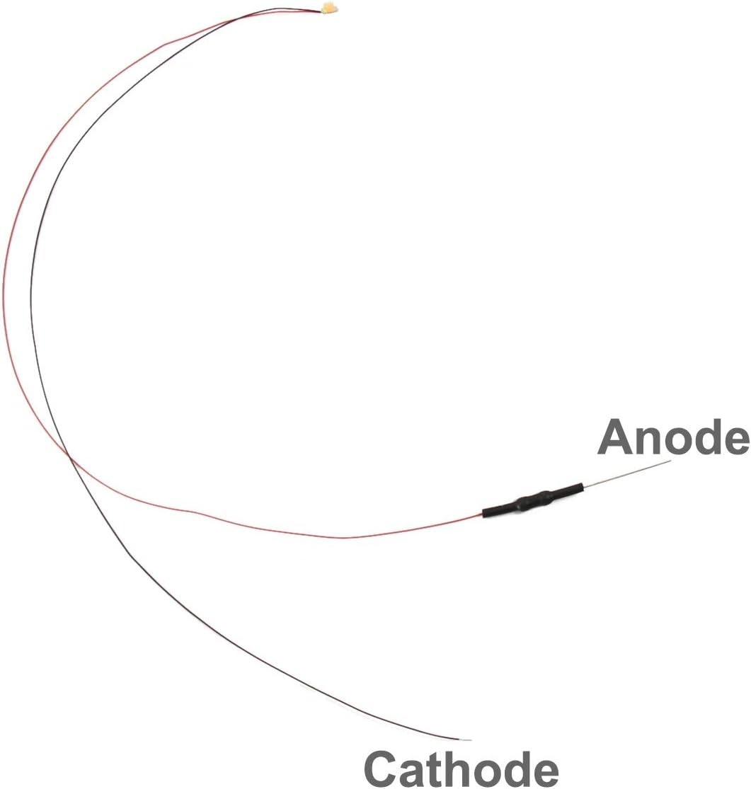 20pcs Pre-Wired 0805 Warm White SMD LED Light Emitting Diode 12V Micro Litz W...