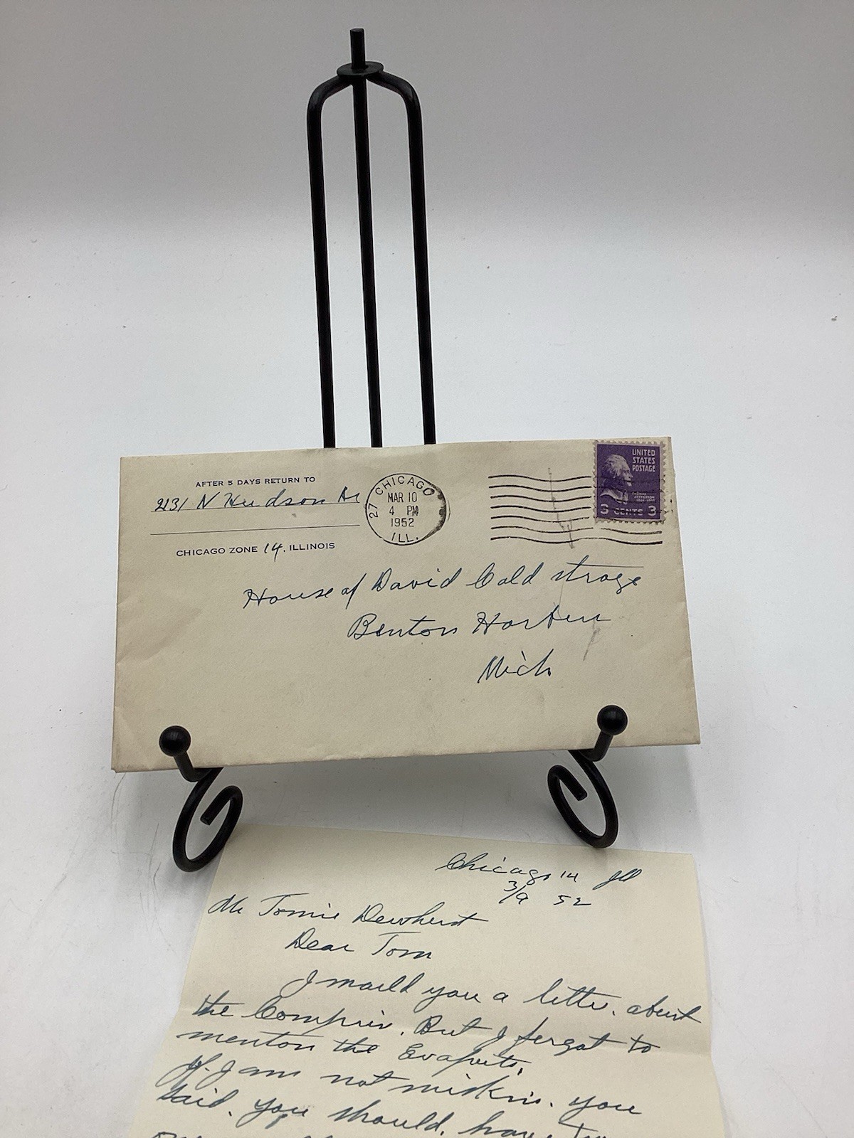 Vintage 1952 Handwritten Letter-House Of David Cold Storage