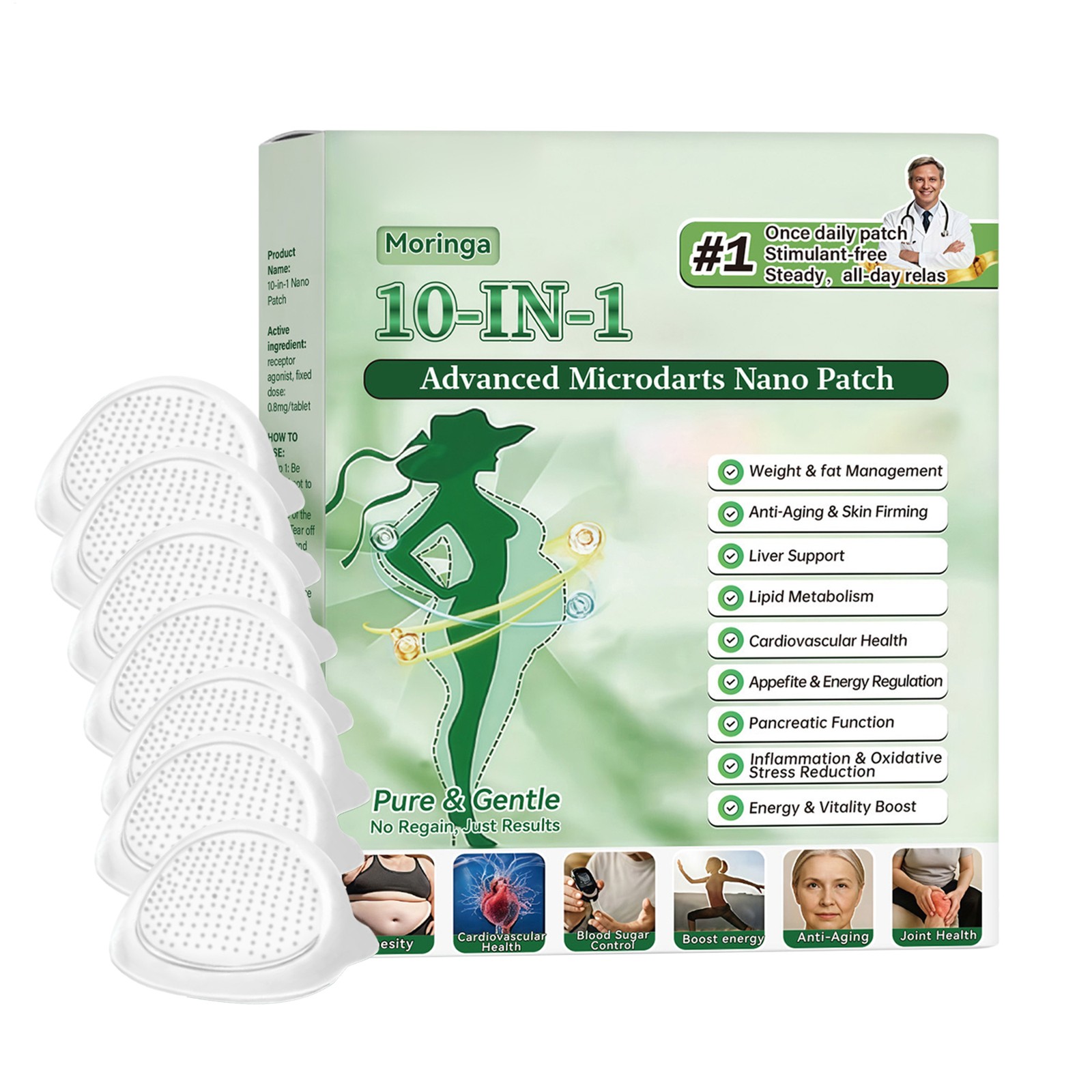 Moringa Berberine x NAD+10-in-1 Advanced Nano Microneedle Patch
