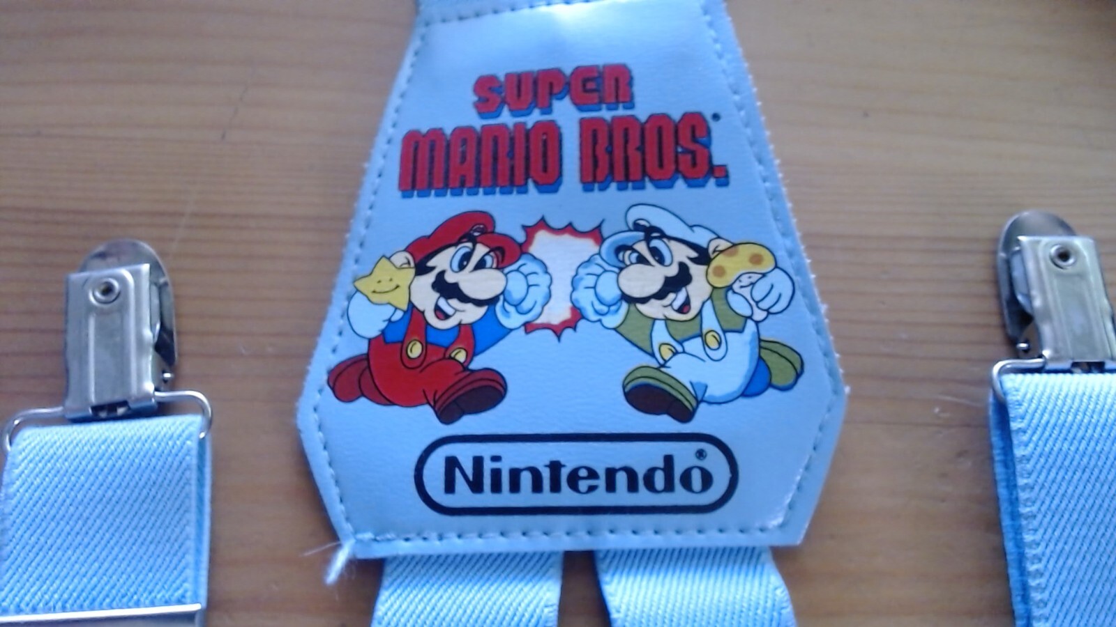 RARE - Super Mario Bros. Suspenders - Baby Blue - 1988