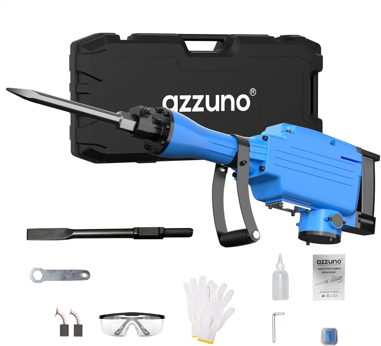 2200W Demolition Jack Hammer Electric Concrete Breaker 2 Chisel Bit& Case