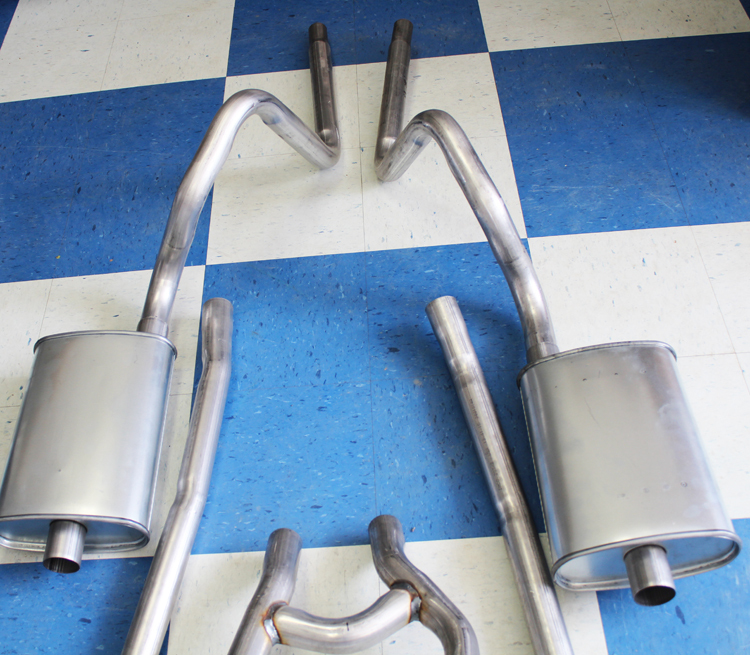 New 1965-1970 Mustang Dual Exhaust System Full Kit Standard H-pipe 2" 289 302 V8