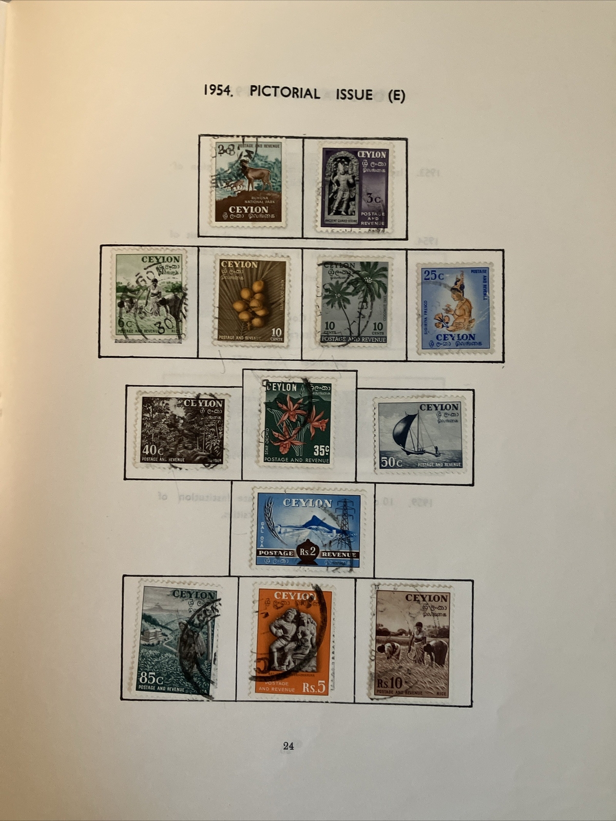 Illustrated Ceylon 1935-1963 Stamp Album Part II 46 Pages Mint Mounted Complete