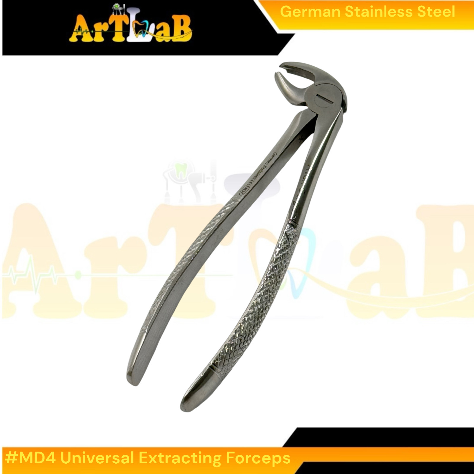 Universal Tooth Extraction Pliers MD4 for Lower Molars - German Stainless Steel
