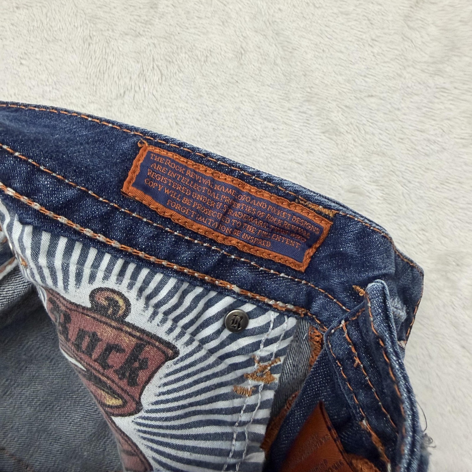 Rock Revival Stephanie Boot Jeans Womens 30x34 Bootcut Embroidered Pockets Denim