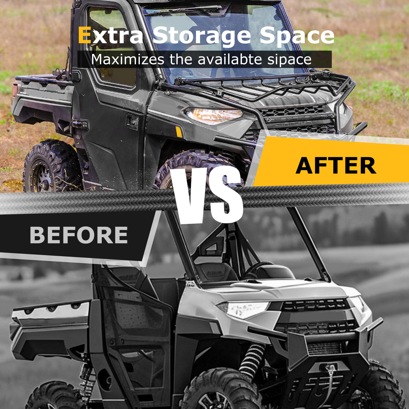 Front Storage Hood Rack For Polaris Ranger XP 1000/ Crew 2018-2024