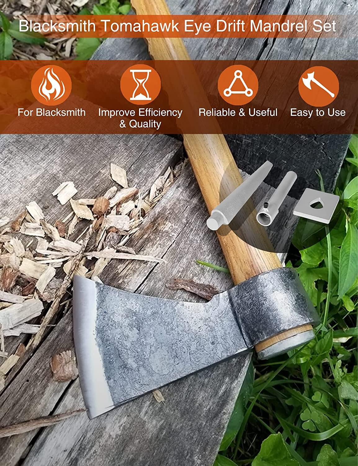Blacksmith Forged Axe Eye Drift Set Mandrel Blacksmith Tomahawk/Hammer Drifting