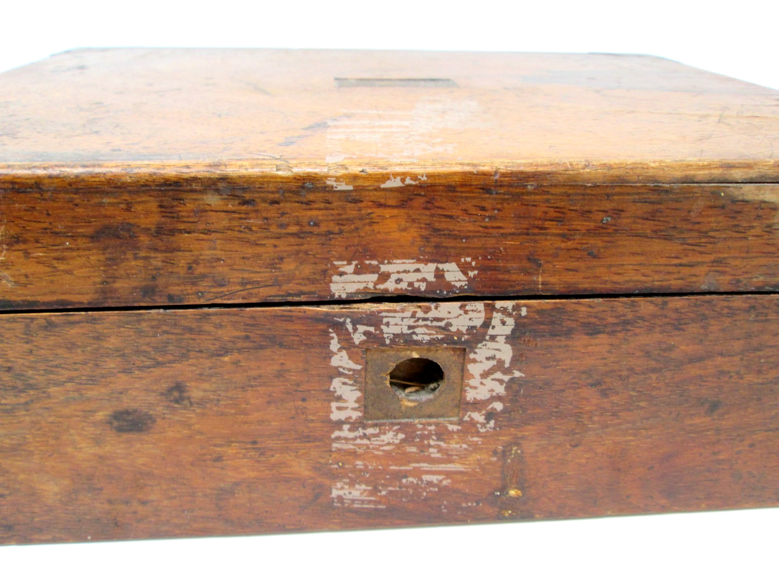 Vintage Wood Box Metal Corners Portable Writing Lap Desk Arts Crafts Wooden