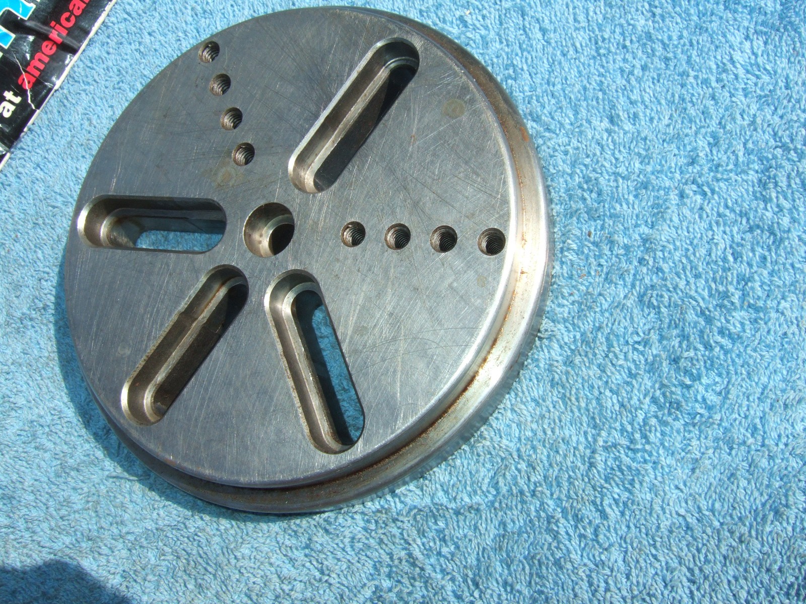 FIXTURE PLATE ROUND 6 inch TAPPED XLNT TOOLMAKER MACHINIST INSPECT GRIND MILL